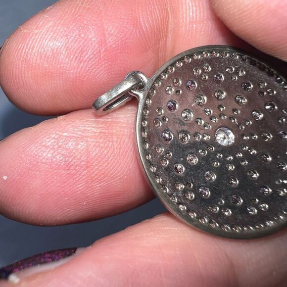 Silver Tone CZ Mandala Pendant - Picture 7 of 9